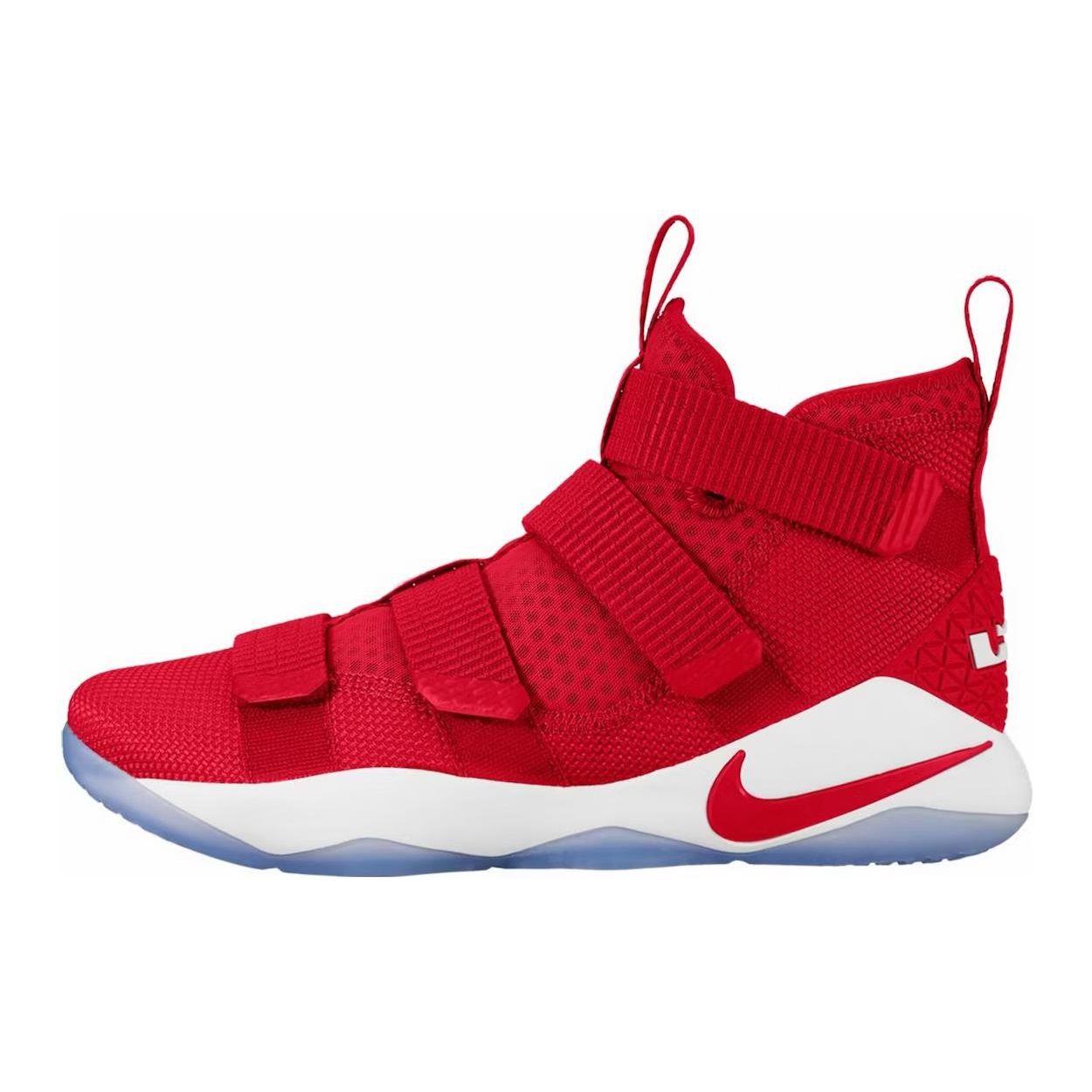 

Мужские кроссовки Nike LeBron Soldier 11 TB University красные белые 943155-600