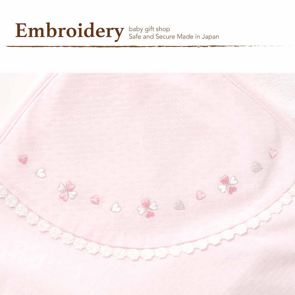 In Tucked Jacquard Clover Embroidery Afghan Swaddle Newborn Baby Cotton 85cm X 85cm for 64301 85cm X [Made Japan] 100% [Material Spring/Summer] (Pink,