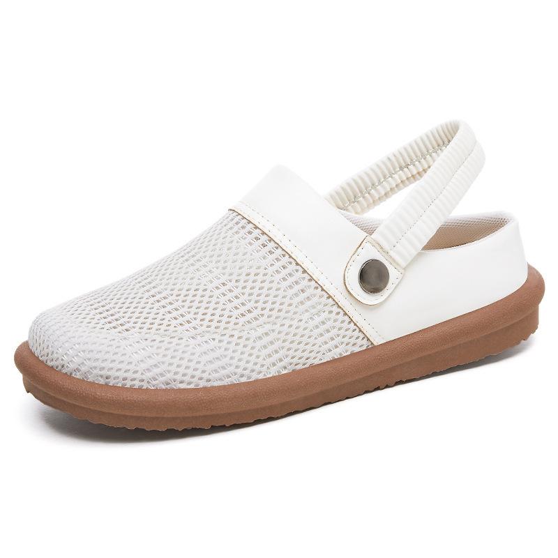 Slippers outer wear summer literary retro half drag comfortable shoes breathable cotton and linen