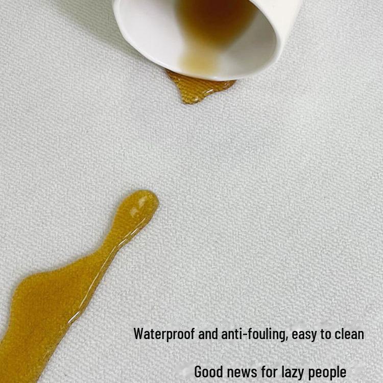 Luxury Minimalist French Carpet: Waterproof, Simple, Scrubbable Floor Mat for Living Room and Bedroom.