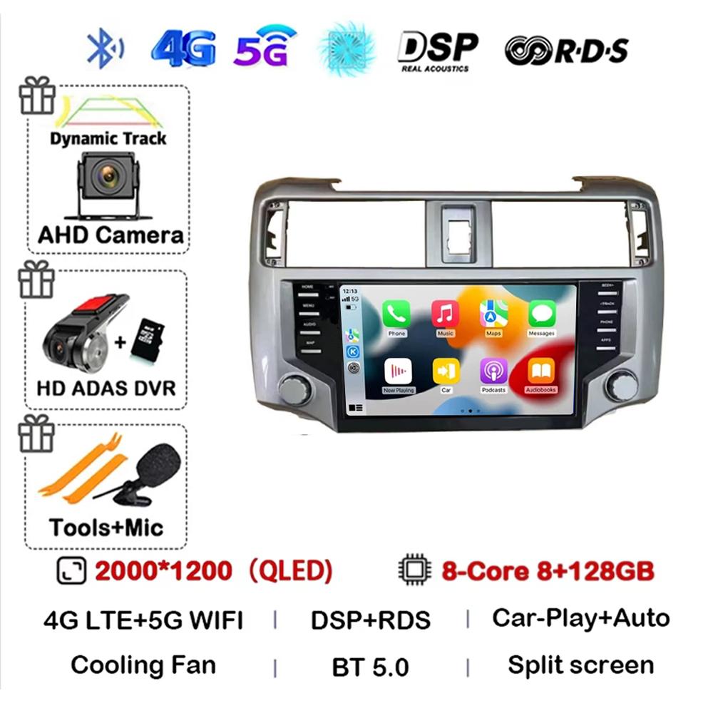 2Din Android 14 Auto Radio Per Toyota 4Runner 2014 - 2025 Lettore Multimediale WiFi BT Carplay 4G GPS