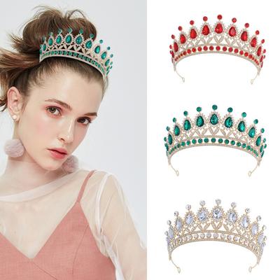Rhinestone Baroque Pageant Crowns Cake Decorations Hair Jewelry Bridal Crowns Headpieces Round Size Crystal Cake Topper