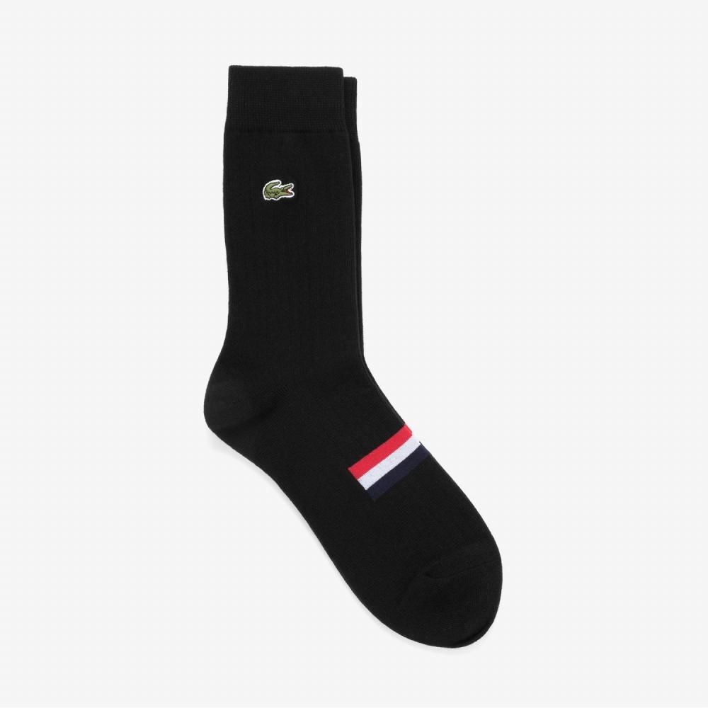 

LACOSTE Mens Stripe Socks Black