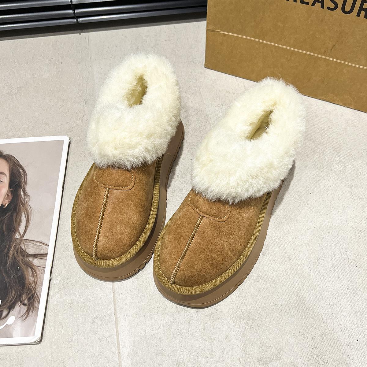 

Fashion 2025 New Classic Thickened Fluff Women s Snow Boots Comfortable Warm Ankle Boots Women Winter Ladies Shoes Chunky Botas Mujer 40 коричневый
