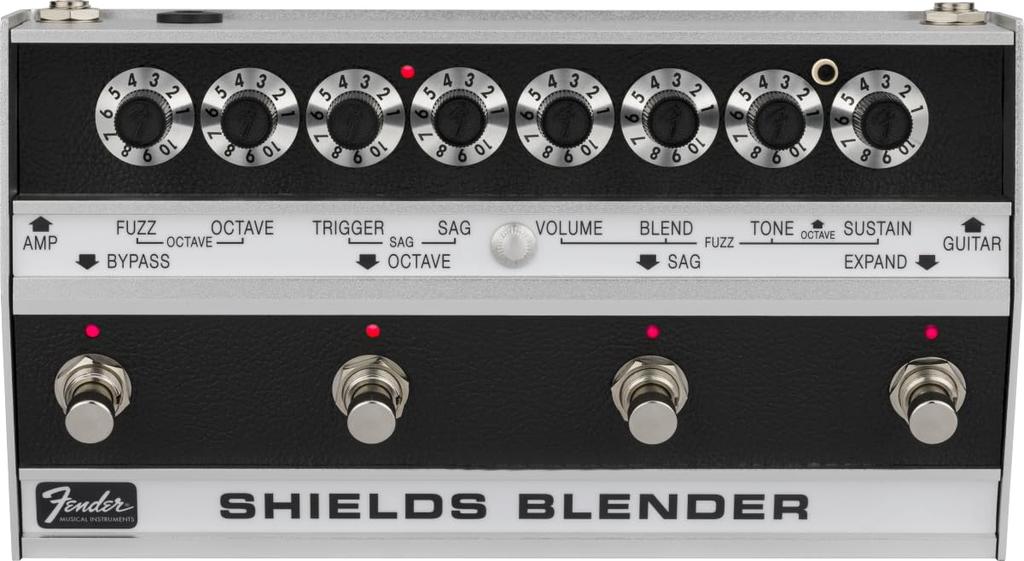 Fender Shields Blender Analog Fuzz Pedal Two-Channel Three-Octave Blendable Tone SAG Circuit True Bypass Guitar Effects