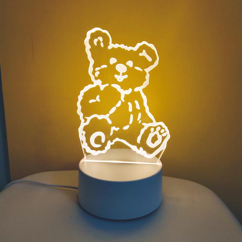 Creative 3D Cartoon Table Lamp – Children's Day Gift, USB Bedside Night Light