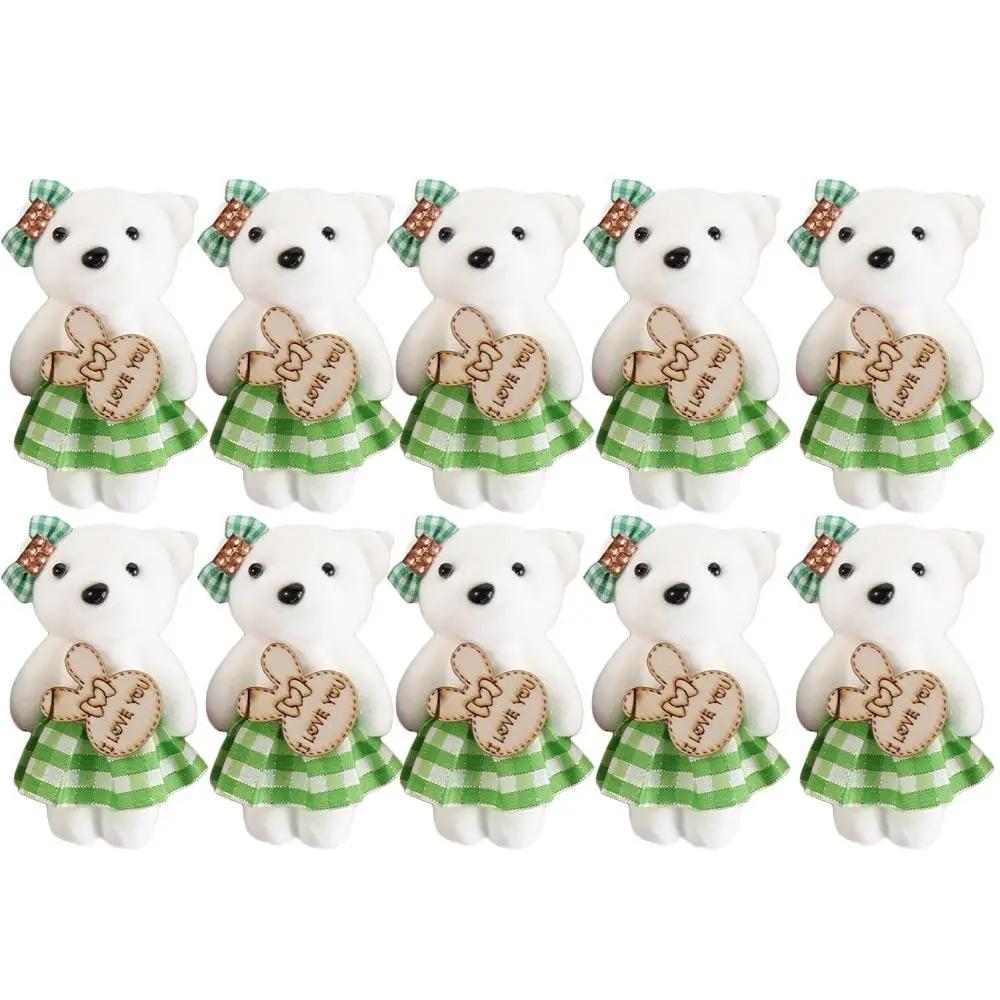 10pcs/bag Kawaii Soft Stuffed Bear Plush Foam Toys 10cm Cartoon Bouquet Doll Mini Bear Doll Toy Small Gift