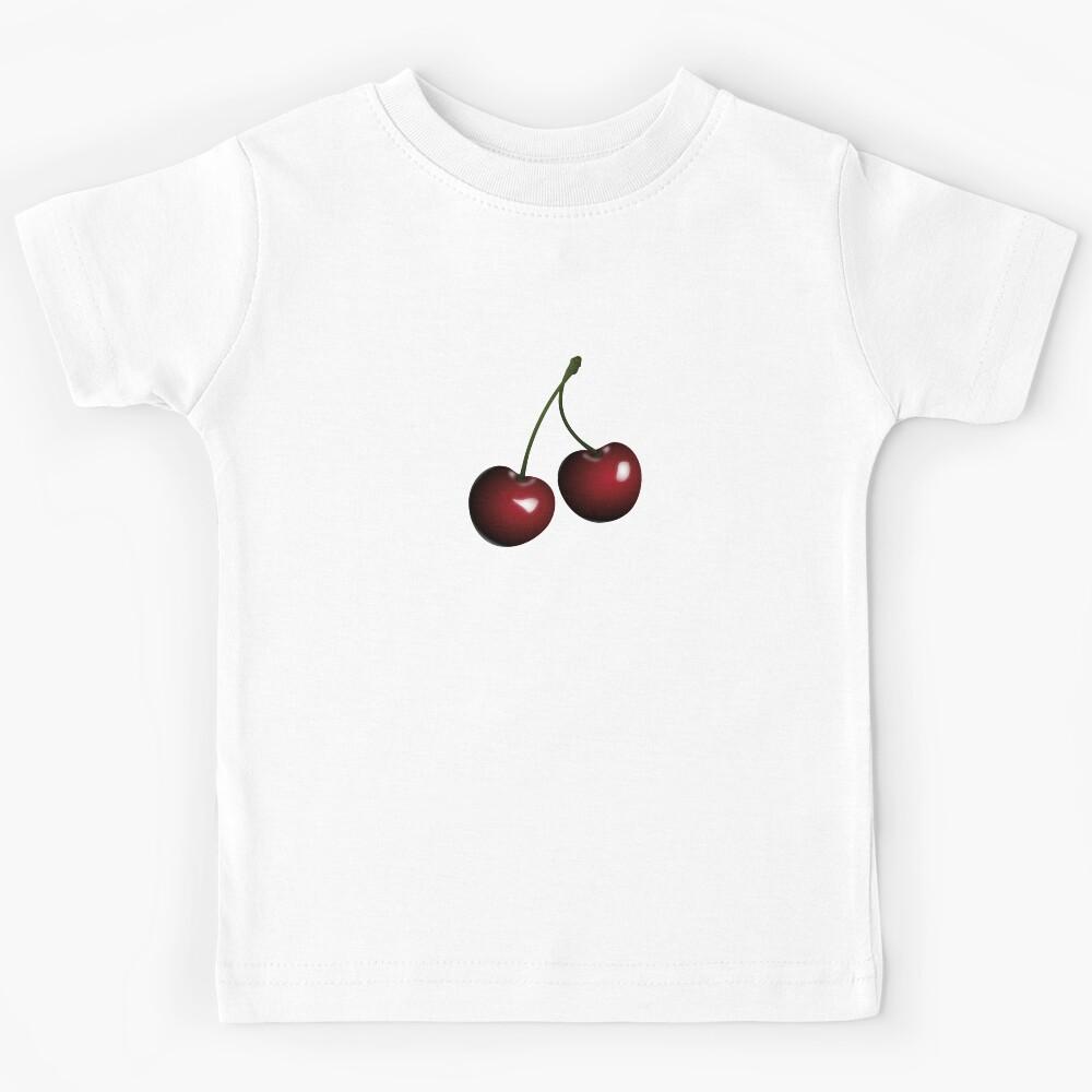 Red Cherry Pattern Dress - Cherries Sticker  Kids T-Shirt 120