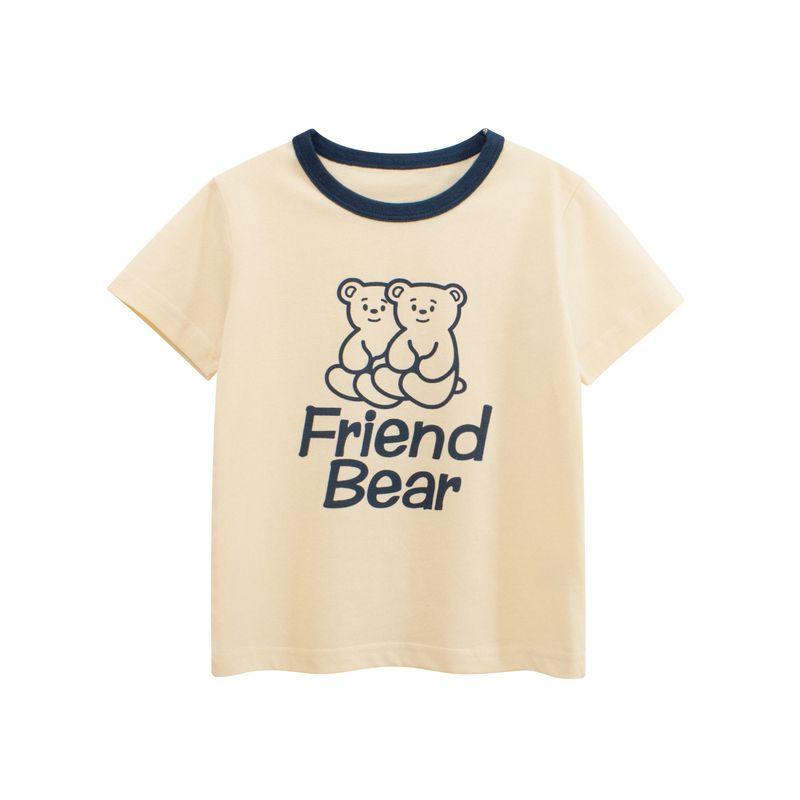 Brand Export Trendy Children's Clothing Summer New Style Kids' Pure Cotton Short-Sleeve T-Shirt Korean Style Baby Girl Cartoon Clothes Kids