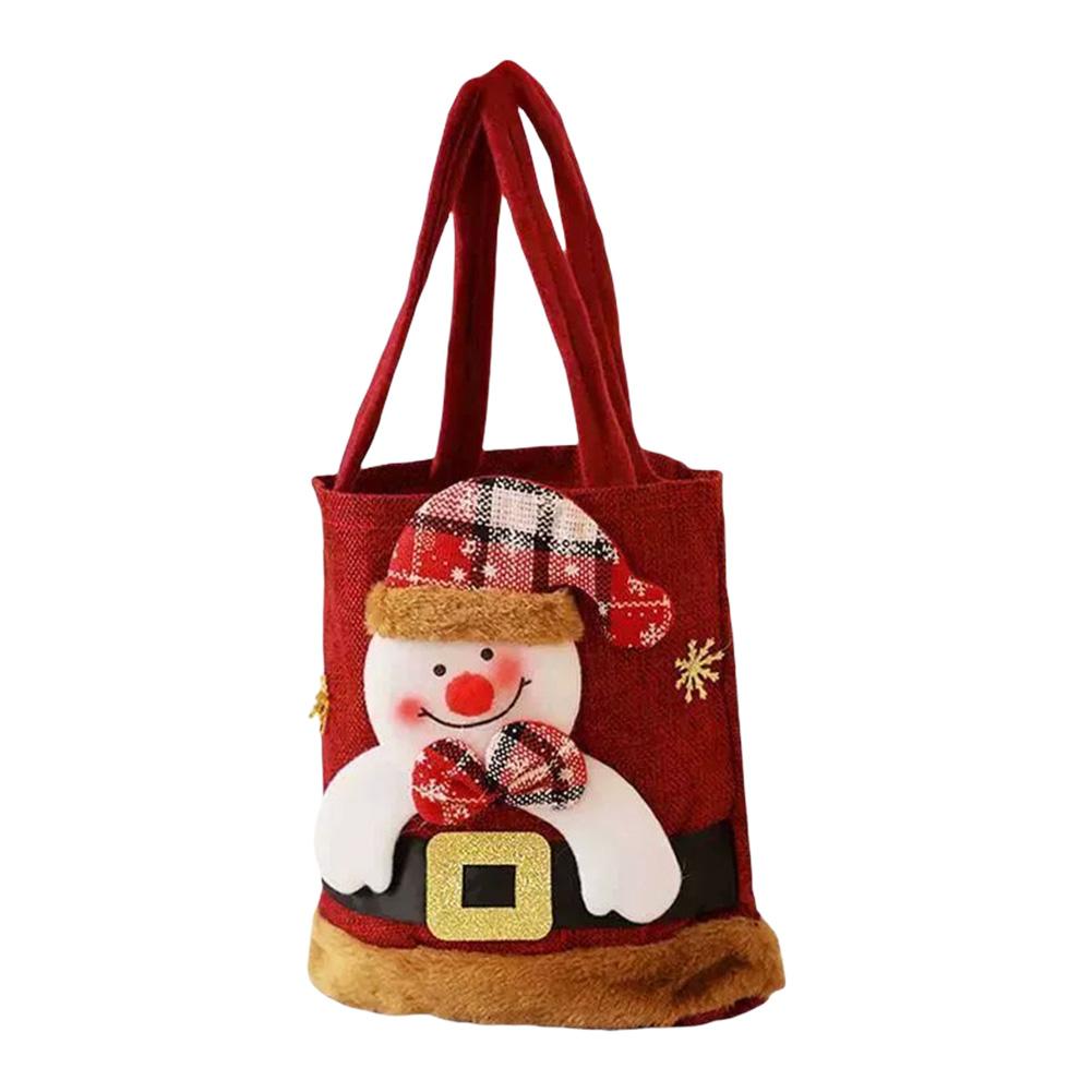 Weihnachtsgeschenktüte Leinenstoff Süßigkeiten Handtasche Heiligabend Apfel Aufbewahrungstasche Weihnachtstasche für Feiertagsgeschenke Partygeschenke