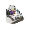Resin Rotating Music Figurine Snow House Scene Ornament for Desktop Christmas Desktop Decoration with LED Light