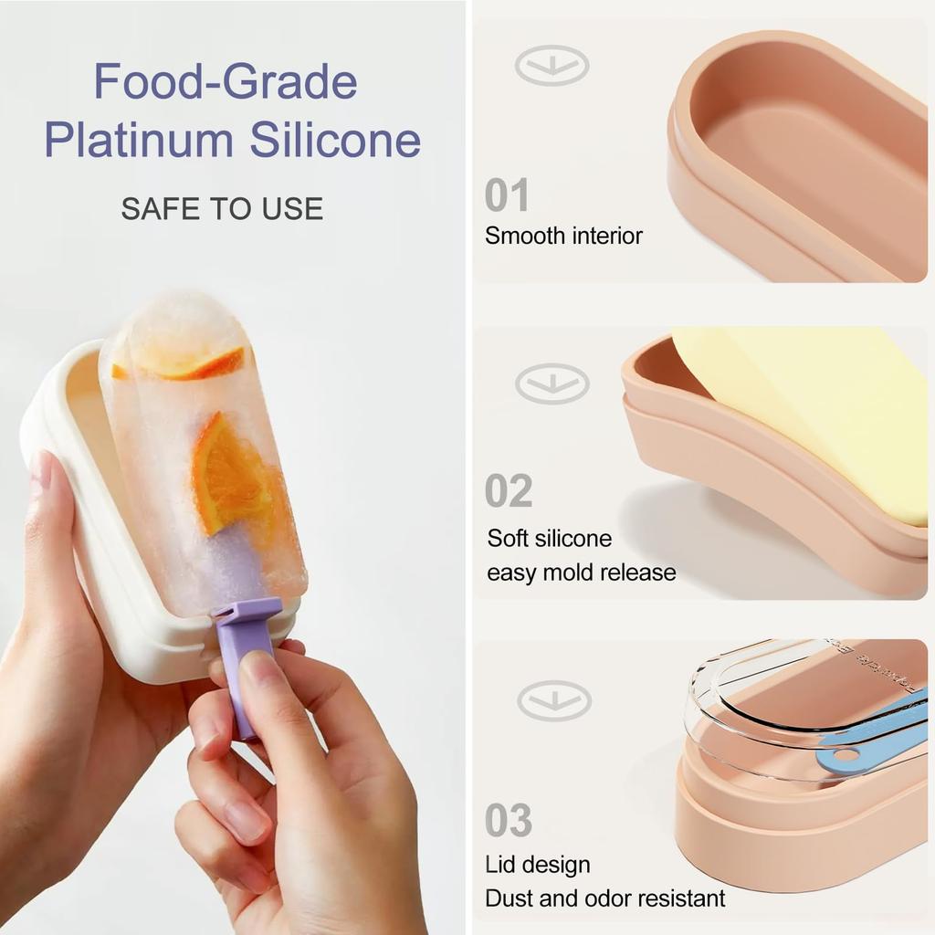 Diy Ice Cream Mold Food Grade Silicone Tray Homemade Mung Bean Popsicle Homemade Ice Bpa Free Ice Pop Easy Release Popsicle Mold