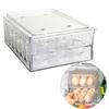 Eggs Holder Drawer Design Stackable Translucent Easy Cleaning Fridge Egg Holder for Kitchen