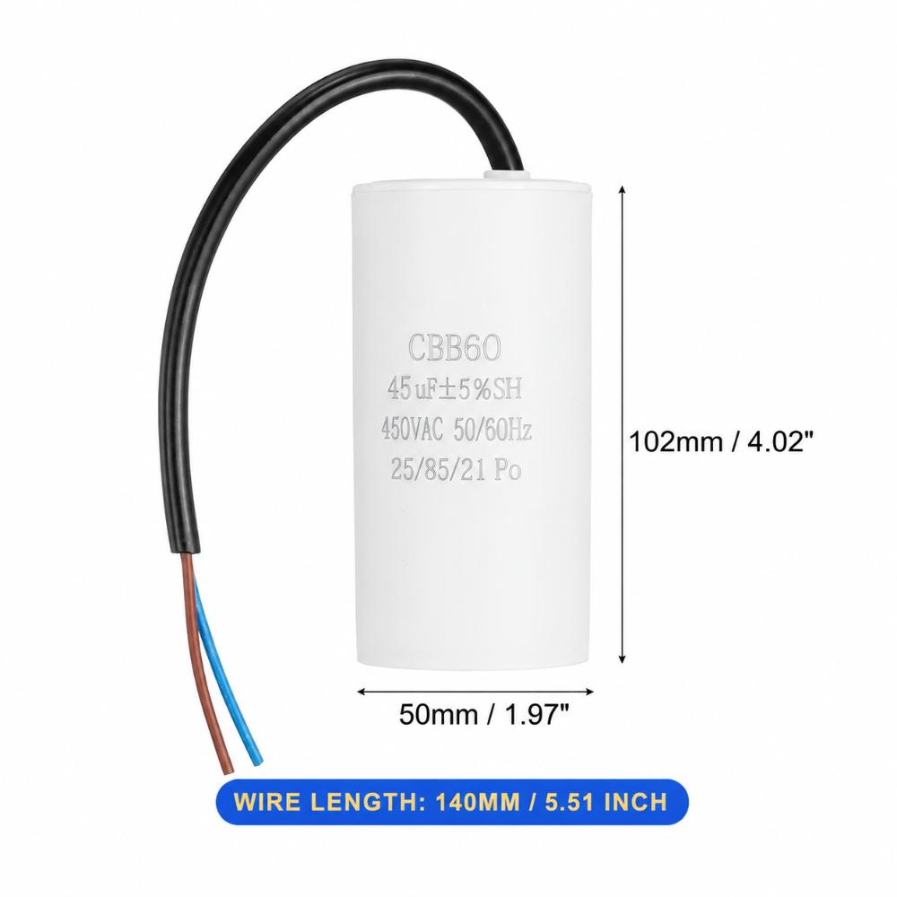 450V CBB60 Capacitor 50/60Hz Water Pump Capacitor Durable Start Capacitor
