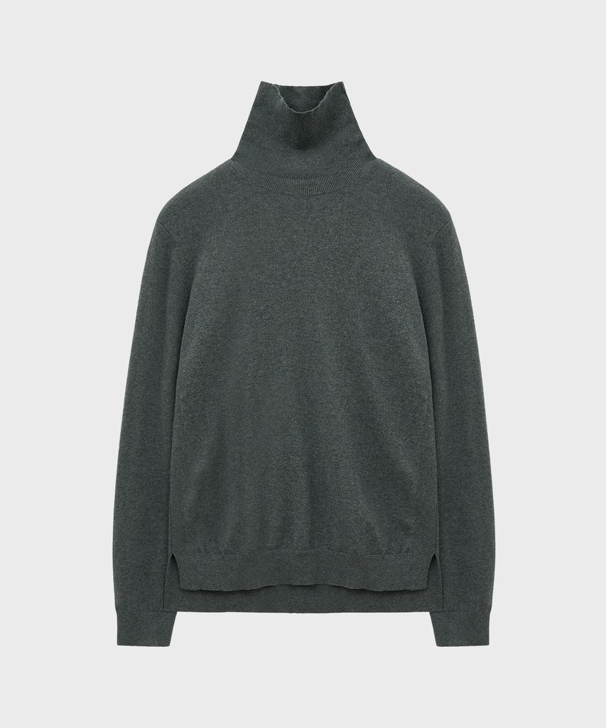 NOIRER Cashmere Cotton Turtleneck (Gray)