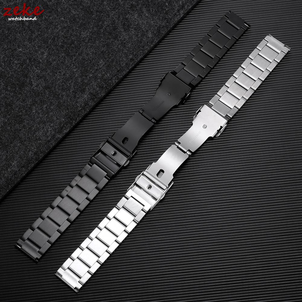 Silver Black Bracelet for Seiko Luxury Solid Stainless Steel Watch Band 18mm 19mm 20mm 21mm 22mm 24mm Belt Men Watch Accessories