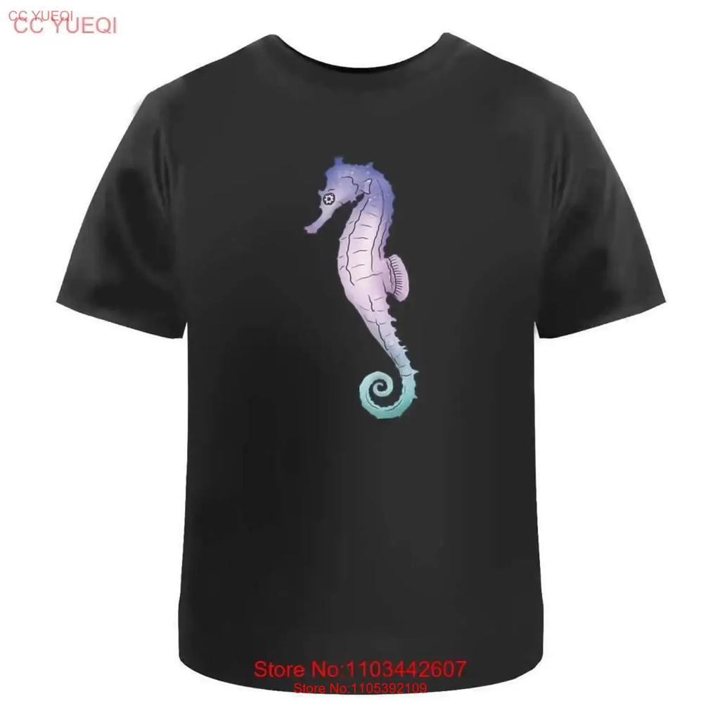 Tropical Seahorse Cotton T Shirt Ta046333 Vintage Washed Designer Clothes Top For Everyday Wear Slightly Unisex Fashion