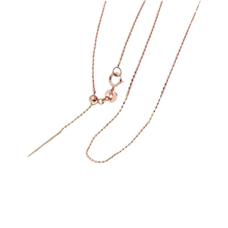 Rose Gold Simple Small Rice Grain Universal Necklace Rose Gold Plated Beads Collarbone Chain Jewelry Women