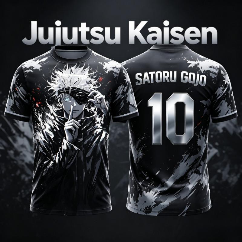 Jujutsu Kaisen 2026 Verano Nuevo N.º 10 N.º 7 Satoru Gojo Anime Especial Camiseta de Fútbol para Adultos Hombres Niños Impresión 3D Y2k