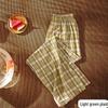 Women's Summer Plaid Trousers Loose Elastic High-Waist Wide-Leg Pants