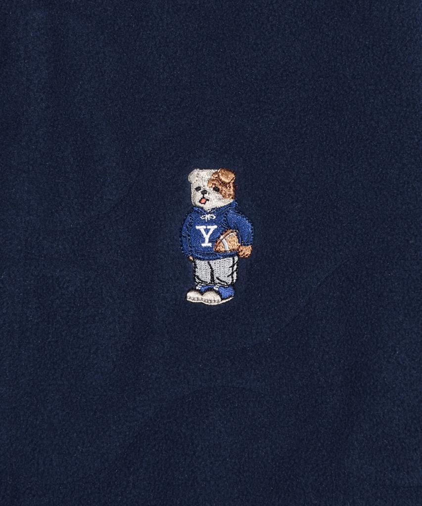 Yale Embroidery Dan Collarless Quilted Fleece Jacket_Navy