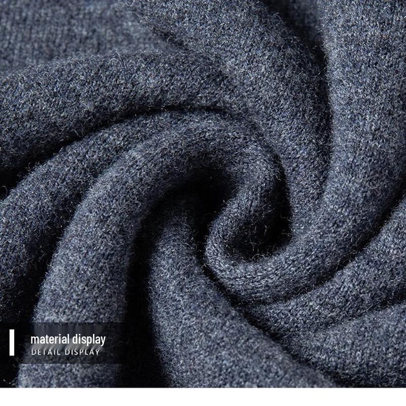 Hengyuanxiang Men's 100% Merino Wool Semi-High Collar Sweater