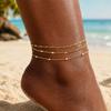 Stylish Multi-Layer Metal Chain Anklet for Women – Trendy Beach Vacation Foot Jewelry