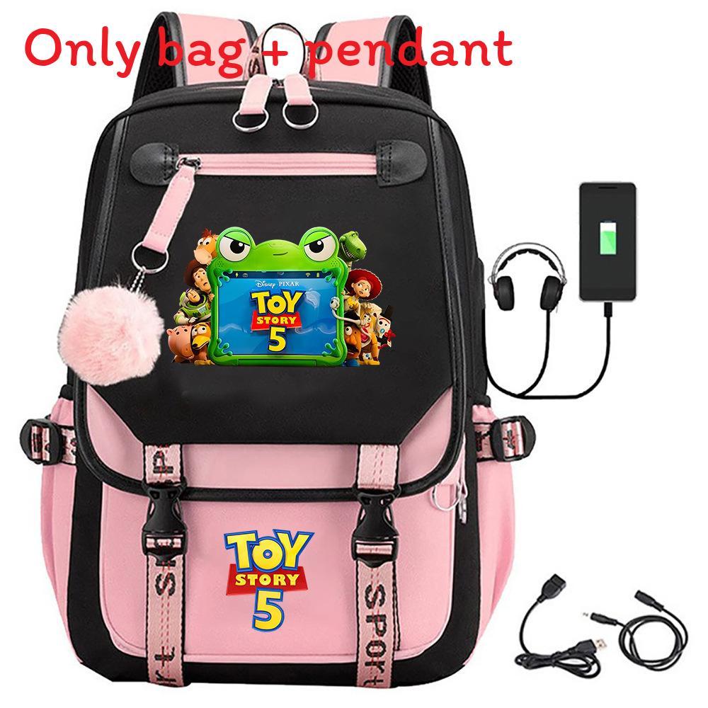 Toy Story 5 Printed Canvas Backpack With Breathable Design For Middle School Students And Travel