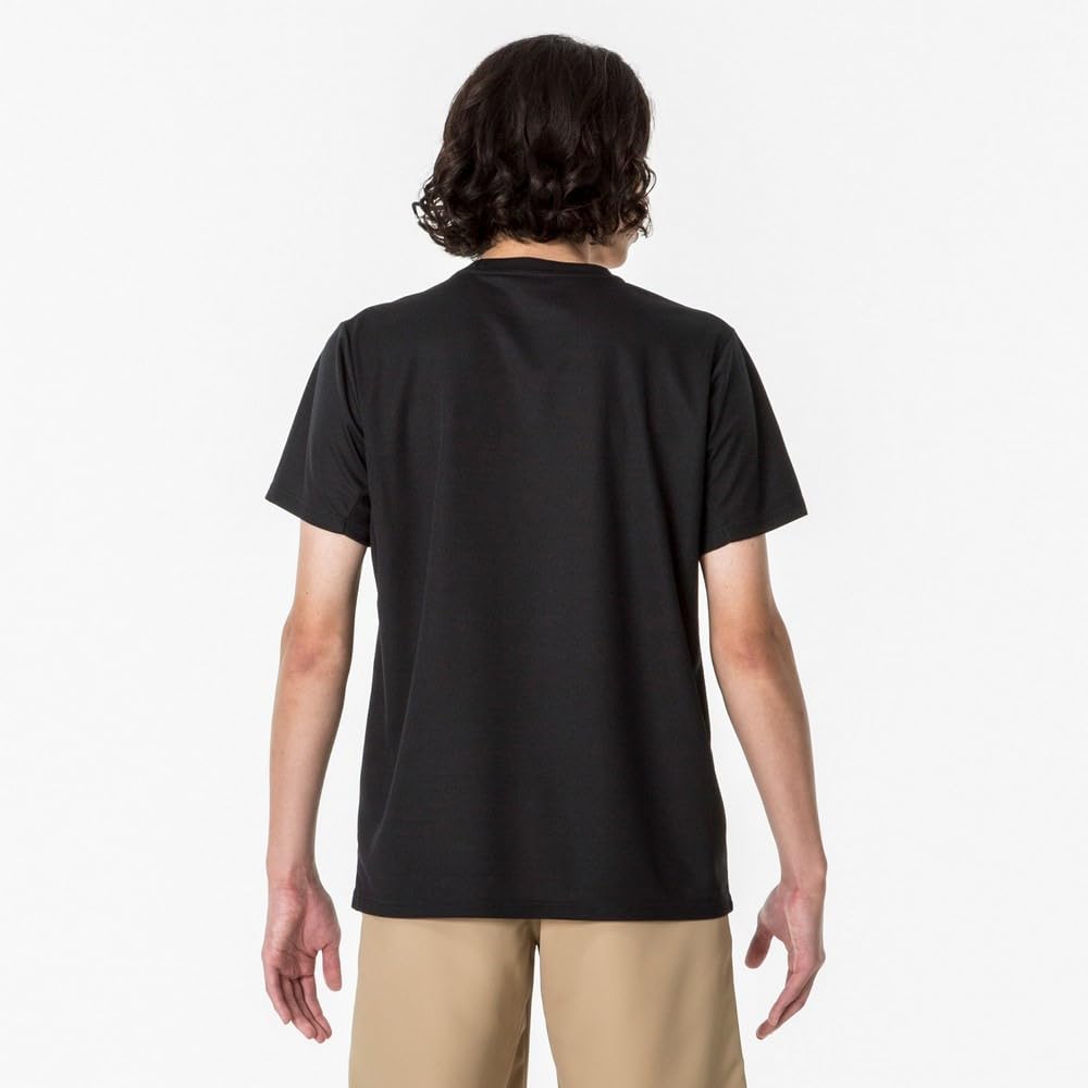 Training Wear Short Sleeve with Big and XL T-Shirt Logo, Moisture-Wicking Quick-Drying, 32MAA155, Black/Gold,