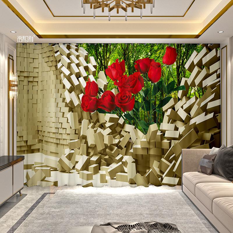 2 Panel Flower Rose Curtains for Girls Bedroom Living Room Floor-to-ceiling Window Kitchen Bathroom Blinds Cortinas Drapes