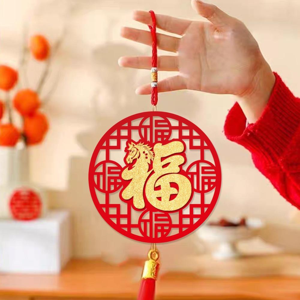 Traditional Lucky Character Pendant Flocking Lucky Charm Door Hanging  Door Wall Decoration