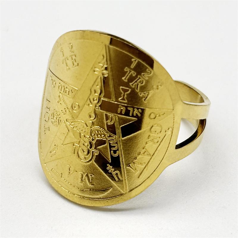 Je Tetragrammaton Hebräisches Pentagramm Edelstahl Halsketten für Männer Goldfarbe Männliche Kette Schmuck colar masculino N1163S