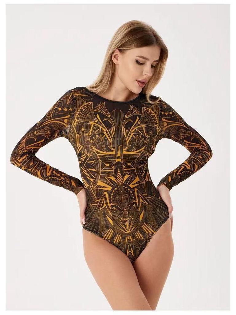 Women's Russian Mesh Sun Protection Swimsuit