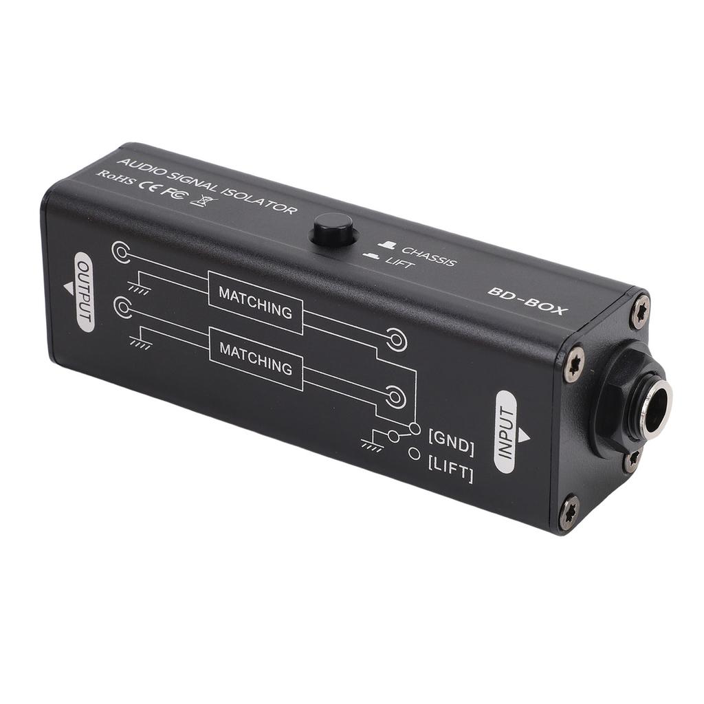 Sound Signal Isolator 6.35mm Sound Passive Noise Isolator Hum Eliminator for Studio Home Stage Use