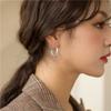 Hoop Earrings Women Fashion Plating Alloy Golden Silver Round Ear Stud Party Jewelry Gift