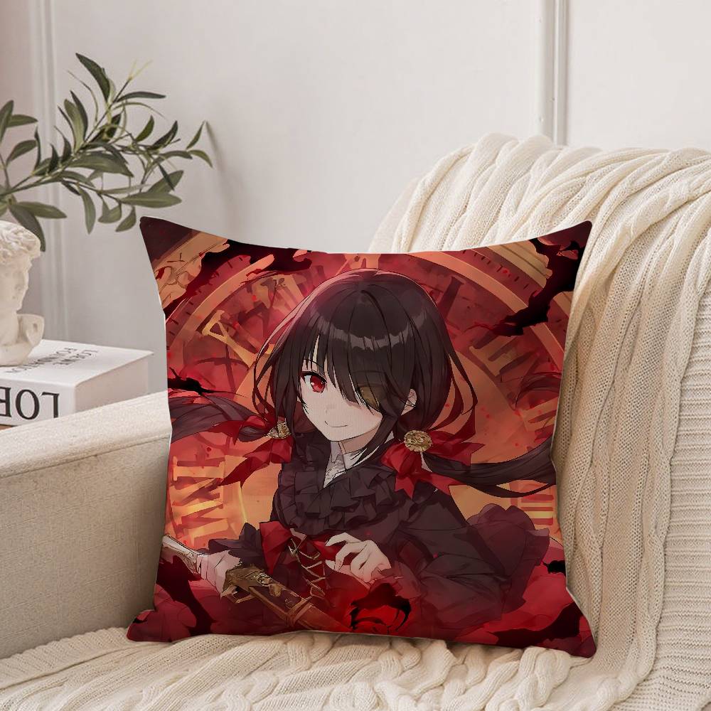 T-Tokisaki Kurumi Pillow Case Home Decor Throw For Sofa Bed Car Room Decor Gift Idea