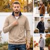 Sweatshirt Men Quarter Zipper Pullover Sweatshirt, Mock Neck Long Sleeve Casual Collared Shirts Shirt, Loose Fit Fall Winter Tops for Workout Jogging