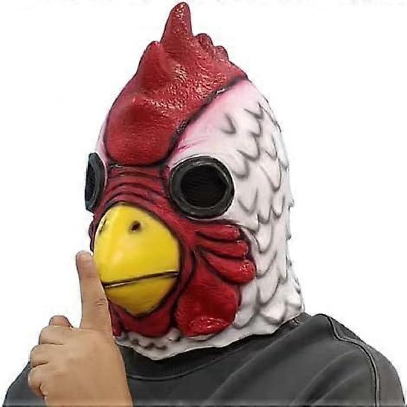 2018 Exclusive Latex Cartoon Rooster Head Halloween Chicken Costume Mask