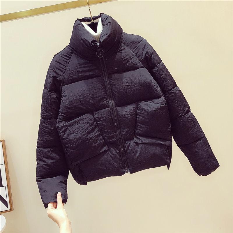 Kurzmantel Damen Baumwollgepolsterte Jacke Neue Kurze Baumwollgepolsterte Jacke Kleine Baumwollgepolsterte Jacke Brotjacke Harajuku Stehkragen Warm Tide