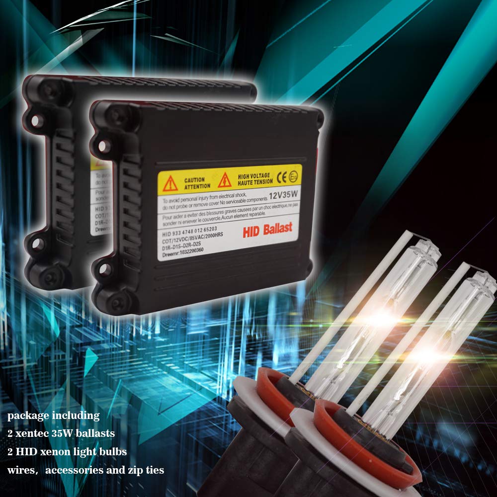 35W HID Xenon Kit H8/H9/H11 Xenon Verstecktes Vorschaltgerät 6000K HID Xenon Lampe Scheinwerferlampe Xenon Kit