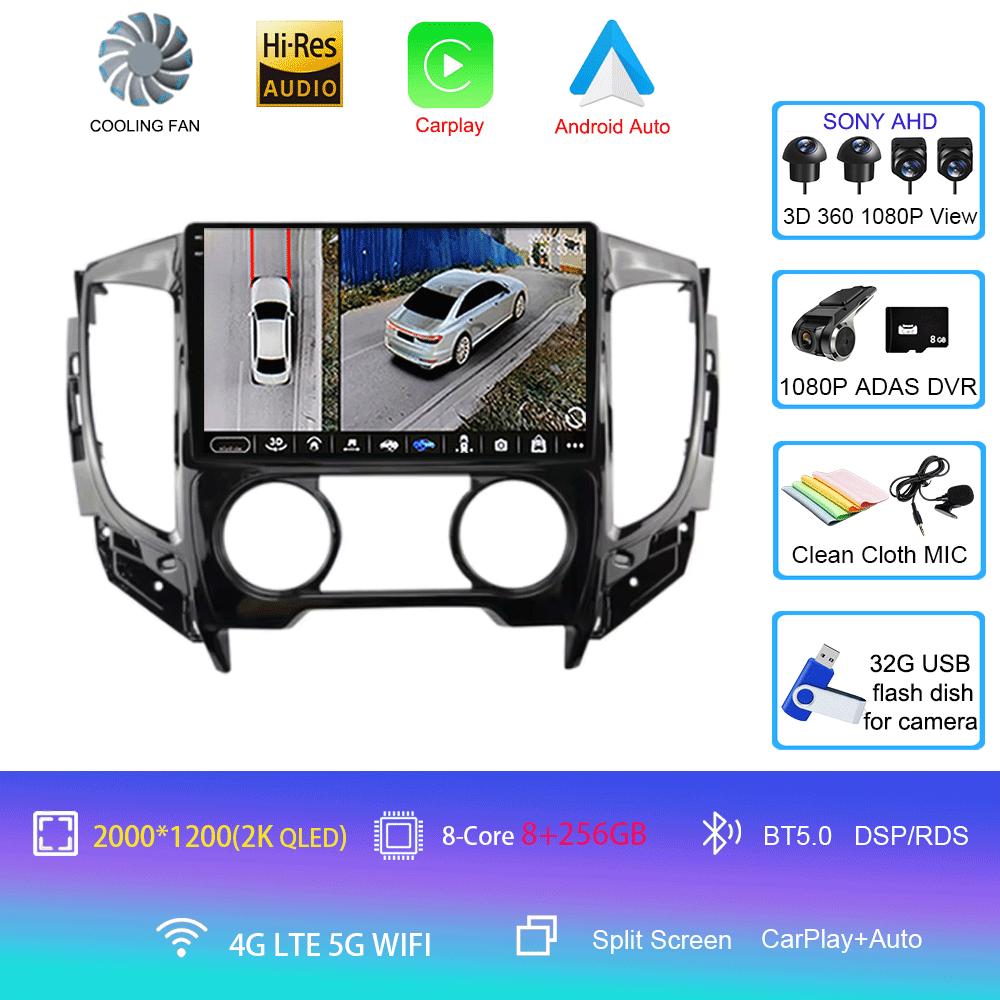 Android 14 Car Radio For Mitsubishi Pajero Sport 3 L200 2015 - 2019 Multimedia Video Player Navigation GPS Carplay Android Auto