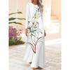 Women's Long Sleeve Round Neck Floral Print Dress Vacation Style Summer Casual A-Line Midi Dress Spring Autumn Fashion
