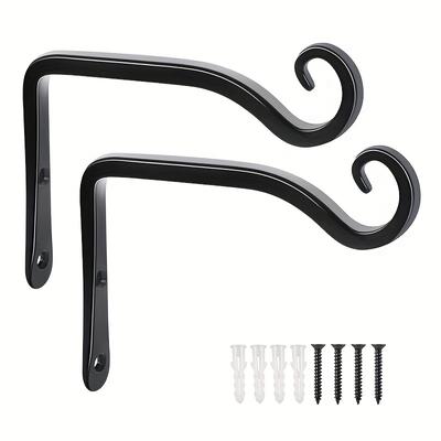 1 Pc Simple Wall Iron Bending Forming Clothes Hook Flower Basket Hook Self-tapping Screw Fixing S Type