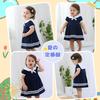 Baby Nest Summer Baby Short Sleeve Romper with Polka Dot Navy Ages Months Clothes, Skirt, Sailor-Style Design, 100% Cotton, Blue, 6-9