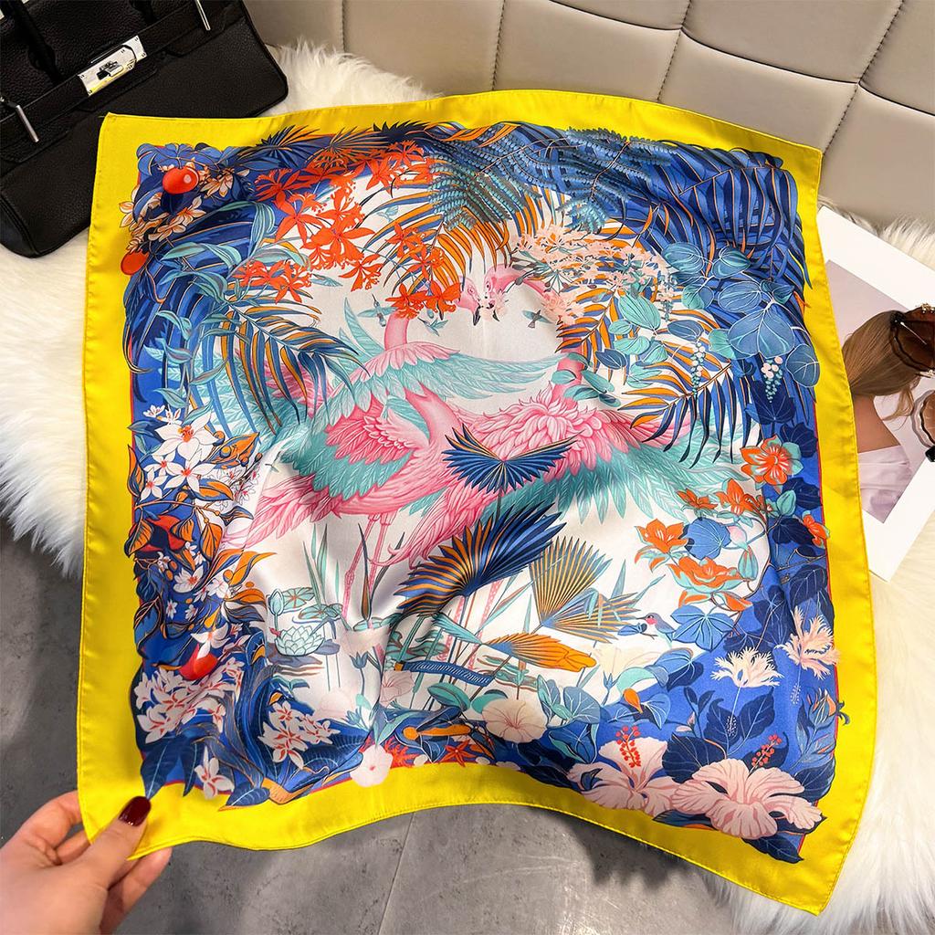 Fashion Square Fashion Foreign Style Small Silk Scarf Women'S Headband Decorative Scarf Dual-Purpose Small Square Scarf New Scarf