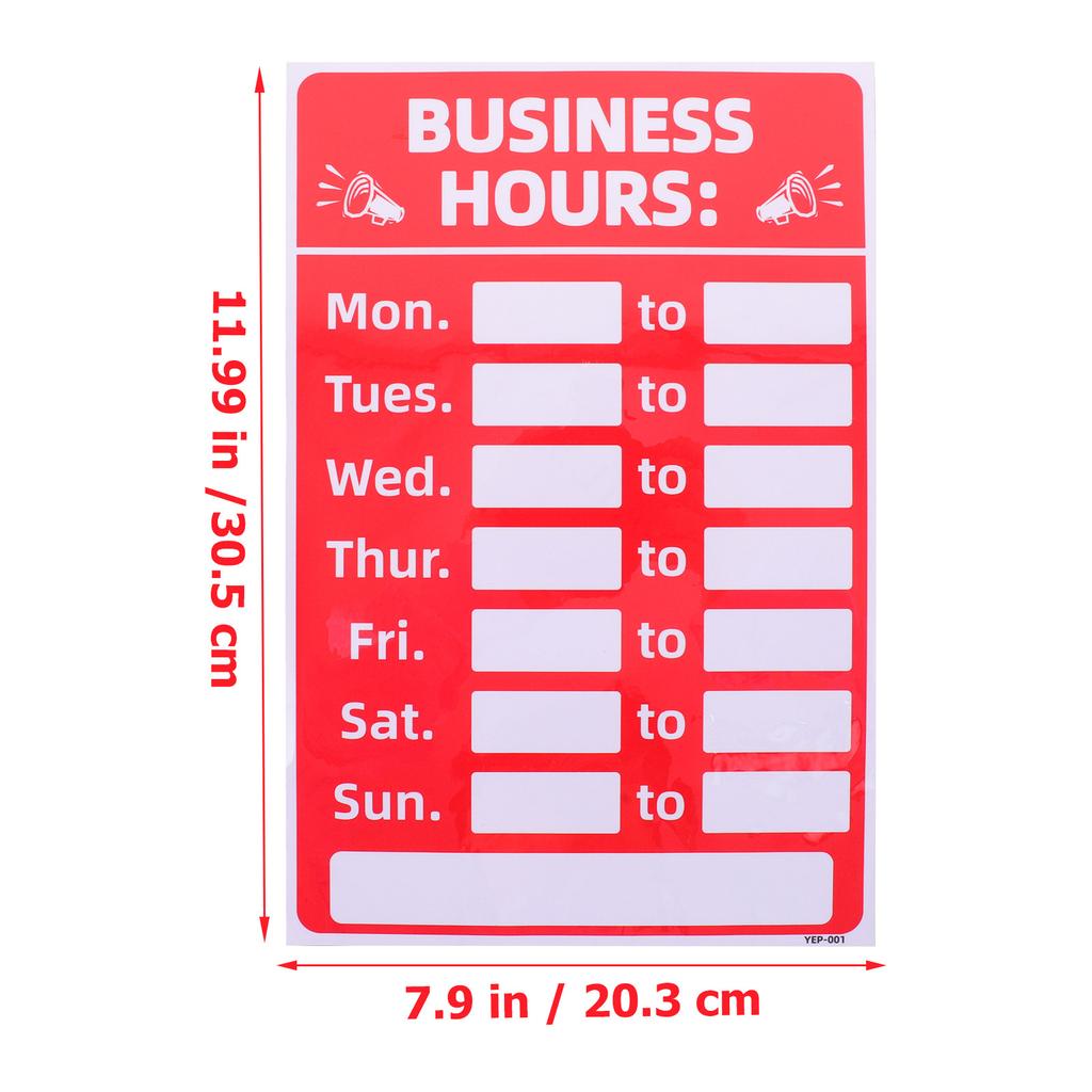 2Pcs Business Hours Sign Sticker Self-Adhesive PVC Opening Closed Store Restaurant Bar Cafe Bakery Shop Window Decal Waterproof