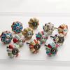 1PC Iron Material Vintage Cabinet Handle European Style Painted Pattern Exquisite Pumpkin Shape Home Decoration Multicolor