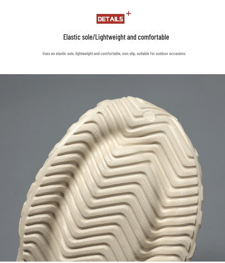 Men's Summer Lightweight Slip-On Hole Sandals, Thick Sole, Mud-Step Feel for Outdoor Beach Wear