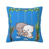 Custom Peach And Goma Eating Salad Modern Throw Pillow Cover Bedroom Decoration Car Cushion