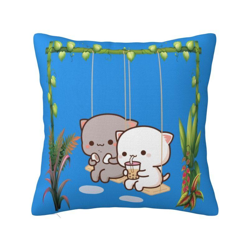 Custom Peach And Goma Eating Salad Modern Throw Pillow Cover Bedroom Decoration Car Cushion